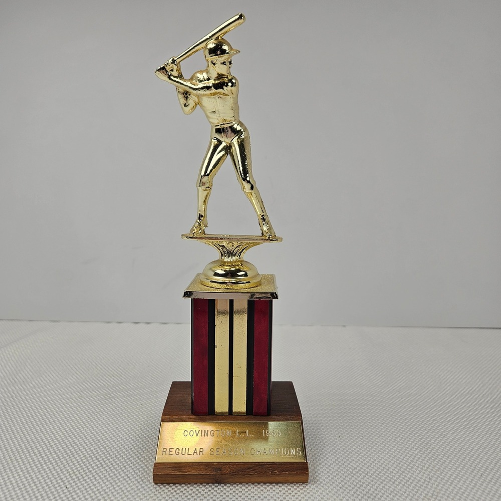 Vintage 1988 Covington Little League Baseball Champions Trophy Gold Tone